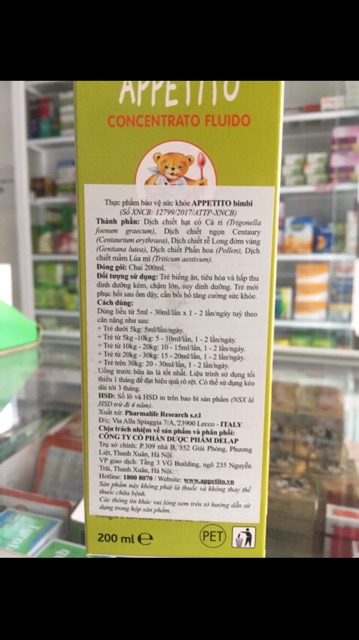 ✅ (date xa)APPETITO từ Ý (giúp bé ăn ngon) | Thế Giới Skin Care