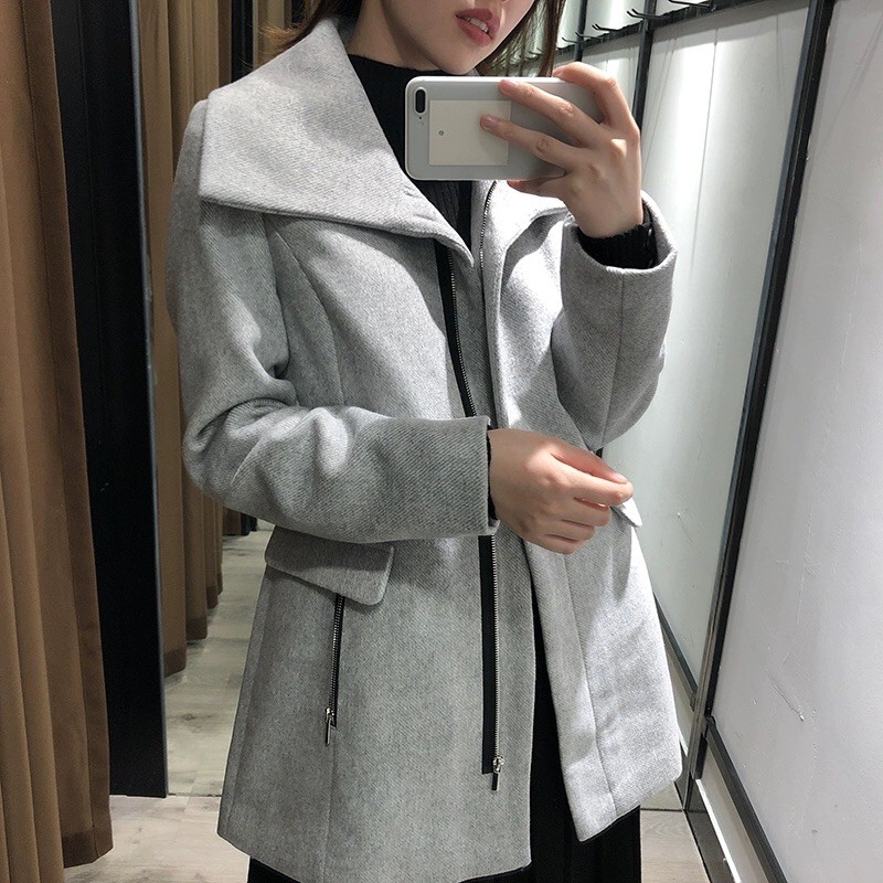 Áo khoác dạ khoá kéo