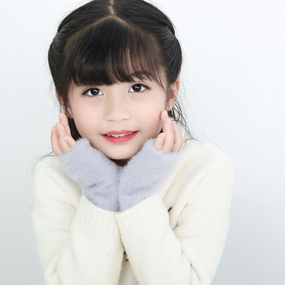 Găng tay len mềm hở ngón giữ ấm vào mùa đông phong cách Hàn Quốc dễ thương thời trang cho nữ