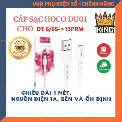 Dây Sạc Cáp Hoco DU01 cho Sạc Dự Phòng và Tai Nghe Bluetooth [6/6s->13PRM]