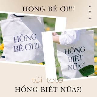 Túi tote vải canvas "Hông bé ơi"