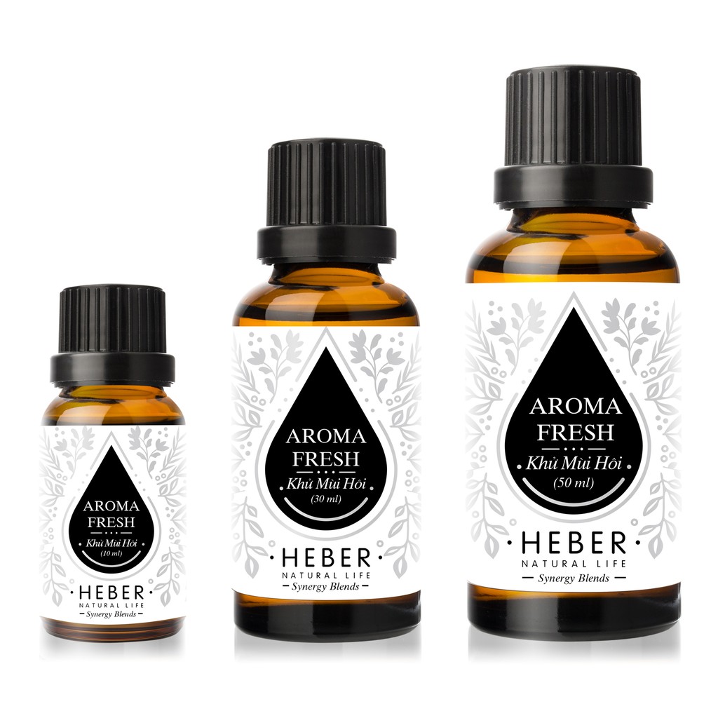 Tinh Dầu Khử Mùi Hôi - Aroma Fresh Blend Heber Natural Life, Cao Cấp Nhập Khẩu, Thiên Nhiên Nguyên Chất, 10ml/30ml/50ml