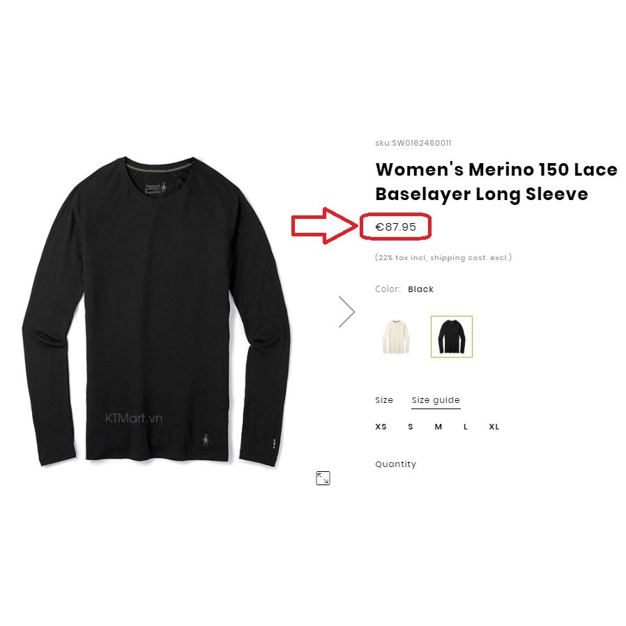 Áo lông cừu Smartwool Merino 150 Lace Base Layer Long Sleeve SW016245 Smartwool size XS, S, M
