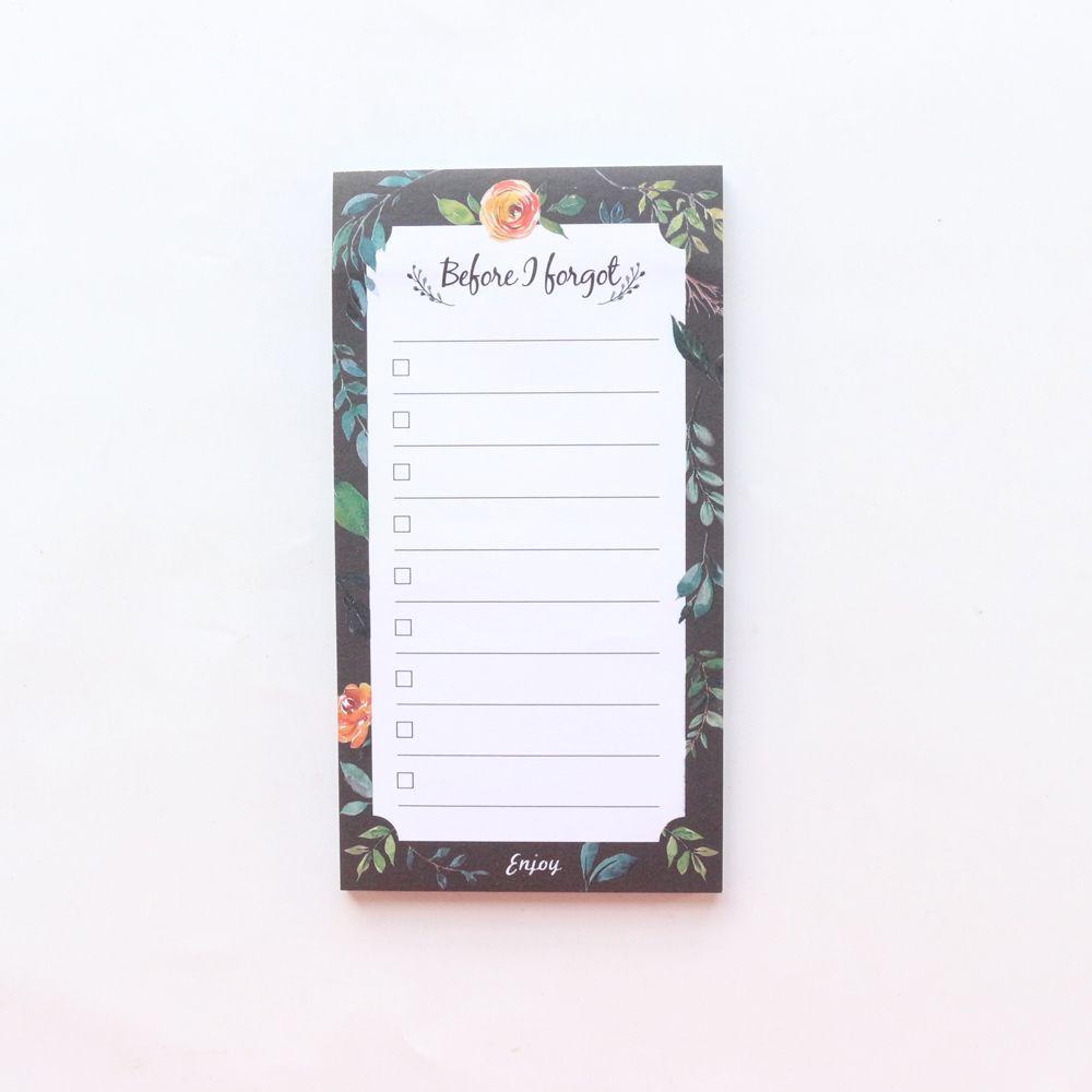Giấy Note Màu Ngà Họa Tiết Hoa Phong Cách Hàn Quốc Dùng Trong Trường Học