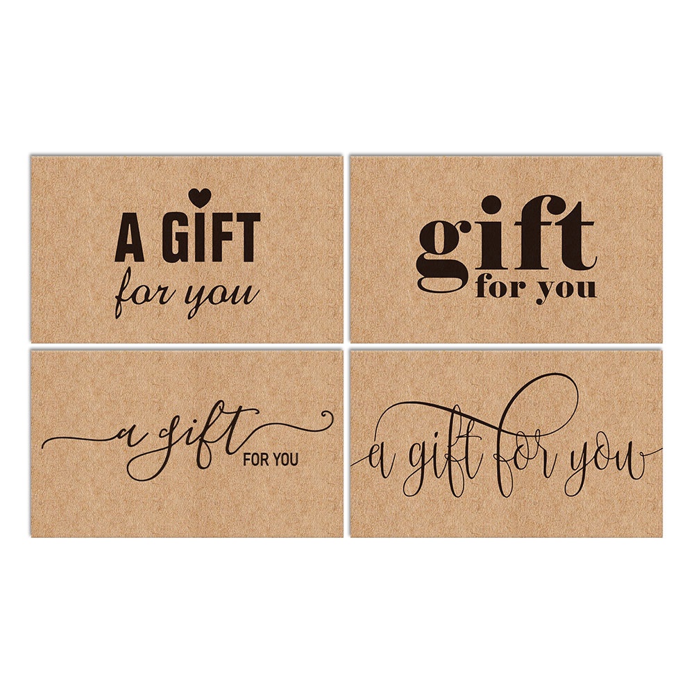 30 thiệp giấy Kraft in chữ &quot;Gift For You&quot; cho doanh nghiệp tặng khách