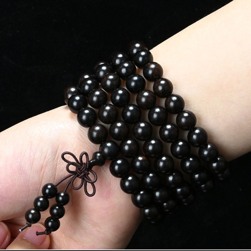 Vòng Tay Chuỗi Hạt Gỗ Nhiều Lớp Phong Cách Phật Giáo