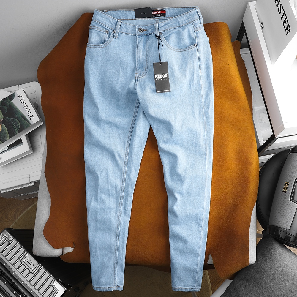 Quần jeans nam, kiểu dáng suông, regular chất vải jeans co giãn cao cấp Heboz 3M new - 00001201