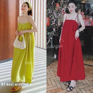 ĐẦM MAXI HAI DÂY THUN NGỰC (KÈM VIDEO HÌNH THẬT)
