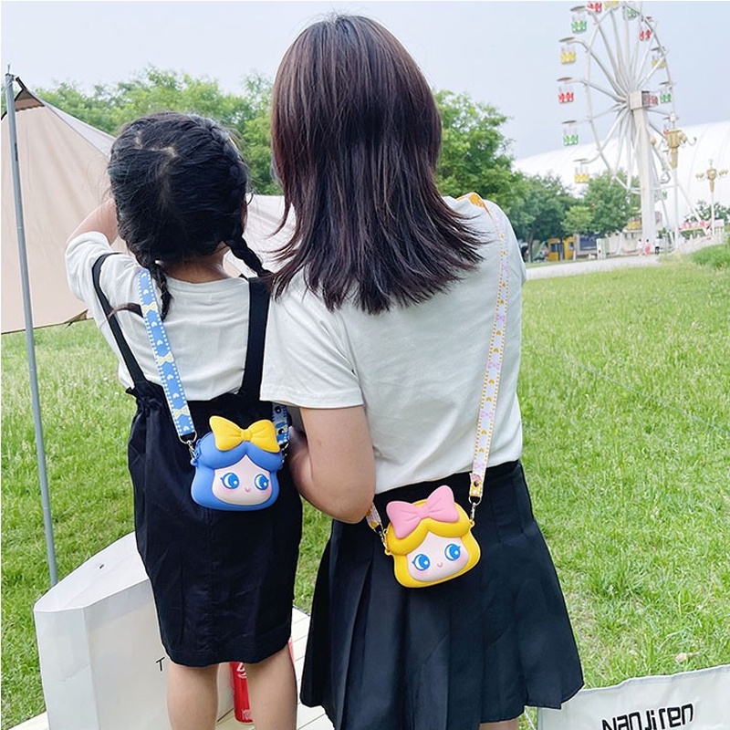 [SIZE MINI] Túi đeo chéo mini chất liệu silicon cho bé dễ thương phong cách Hàn Quốc