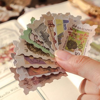 Set sticker retro dạng tem theo chủ đề