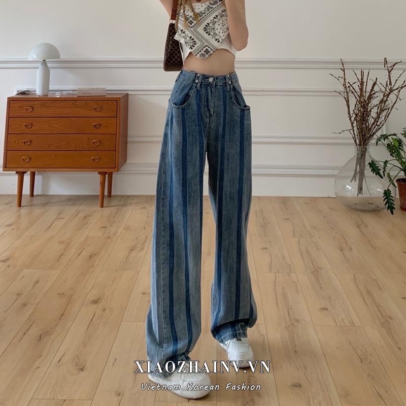 Quần sọc jeans móc cạp