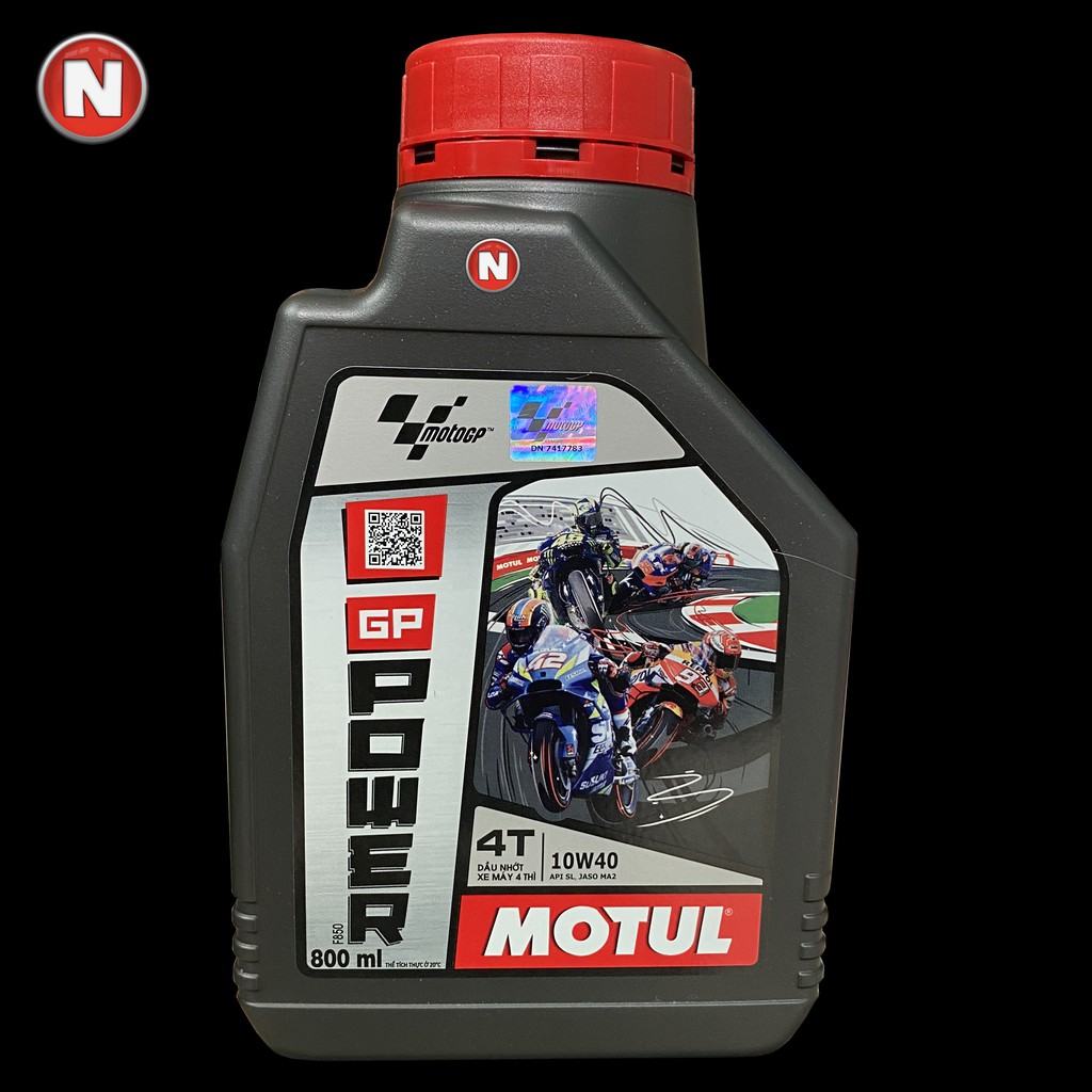 Nhớt Motul GP Power 4T 10w40 - 800mL - tổng hợp 100% - cho xe số và xe tay côn