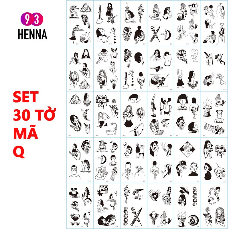 Tatoo dán thạm thời chống nước Hình xăm đẹp cá tính siêu nét K017