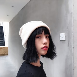 Mũ Len Dày Dặn Mềm Mại Màu Trơn Thời Trang Thu Đông Cho Nam Nữ