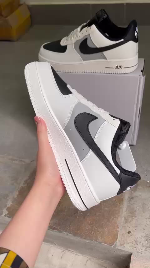 Giày _Nike Air Force 1 mũi đen nam nữ, giày AF1 White Black bản S.Cấp Trung full phụ kiện | BigBuy360 - bigbuy360.vn