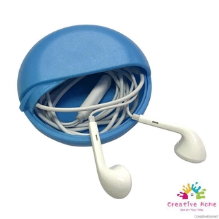 Household Round Slide Push-pull Type Headphone Data Cable Storage Bag For Outdoor Travel