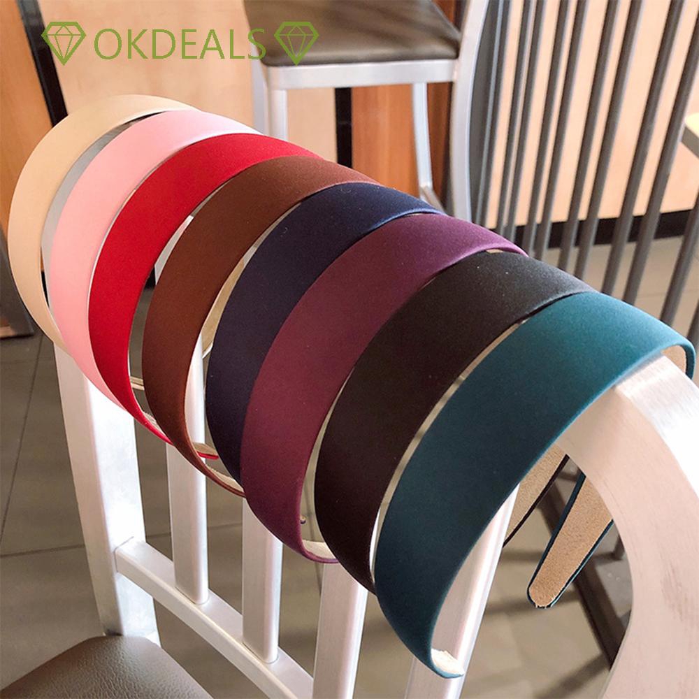 Băng đô cài tóc vải satin màu trơn kiểu dáng thời trang cho nữ
