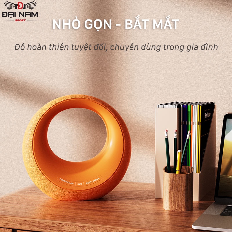 Tạ Bình Vôi,Tạ Ấm Hình Mặt Trăng 15LB  Lõi Thép Nguyên Khối Bọc Cao Su Dẻo Đại Nam Sport
