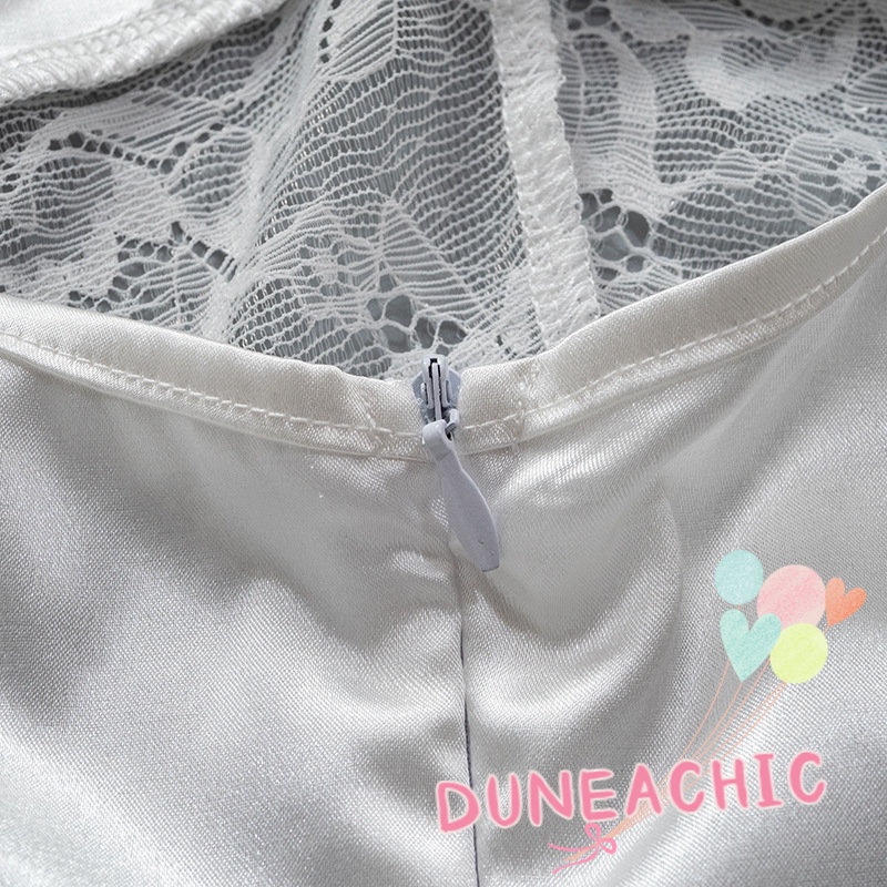 Đầm Sát Nách Phối Ren Hoa Thiết Kế Hở Lưng Quyến Rũ