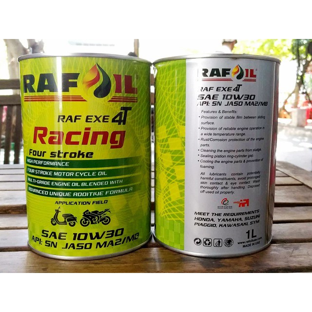 Nhớt Tổng hợp Cao Cấp RAFOIL RAF EXE 4T Racing 10w-30 Full Synthetic SN 800ml dùng cho xe số và xe ga