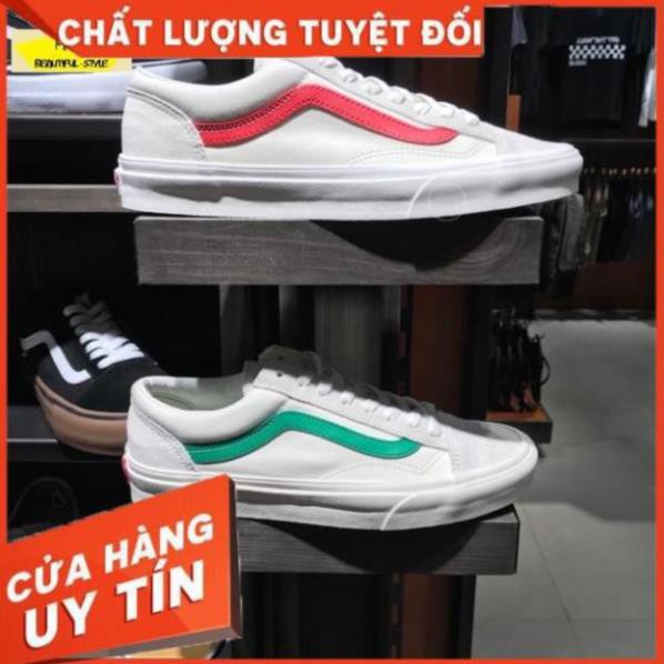 [Hàng Sẵn] ( Full box) giày Vans style old skool trắng vạch đỏ chất lượng 2020 Cao Cấp [ SL  ib ] 👟 :)) ' * ⁶