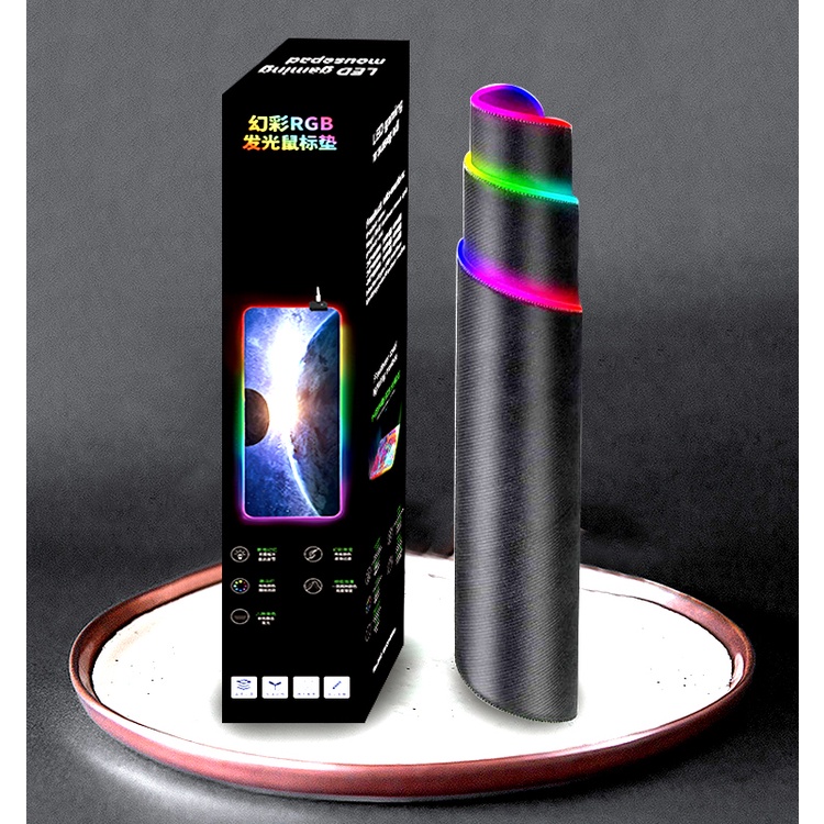 Tấm Lót Chuột Bàn Phím Chơi Game Có Đèn LED RGB In Hình Anime