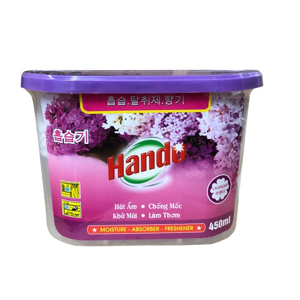 Hộp hút ẩm khử mùi, hương hoa hồng Hando 450ml