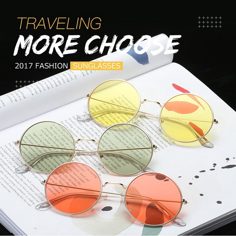 Kính Mát Tròn Gọng Kim Loại Cho Nam Và Nữ