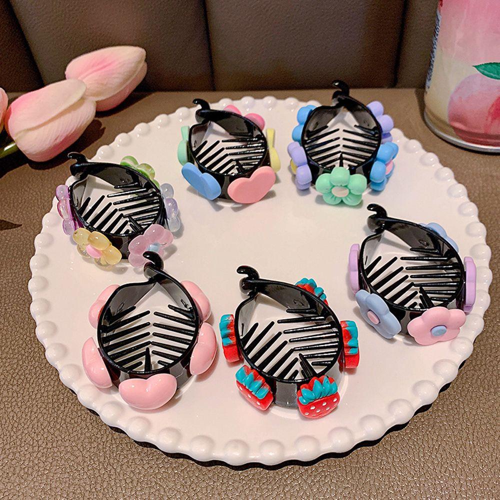 Kẹp Tóc Đuôi Ngựa Hình Trái Tim / Hoa / Dâu Tây Dễ Thương Cho Bé