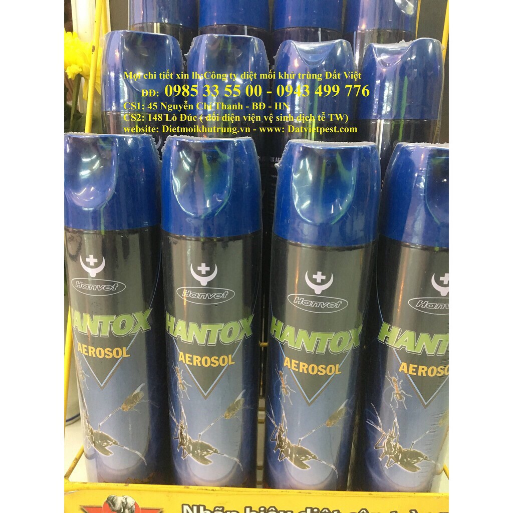 Combo 2 Bình xịt côn trùng Hantox Aerosol 600 ml