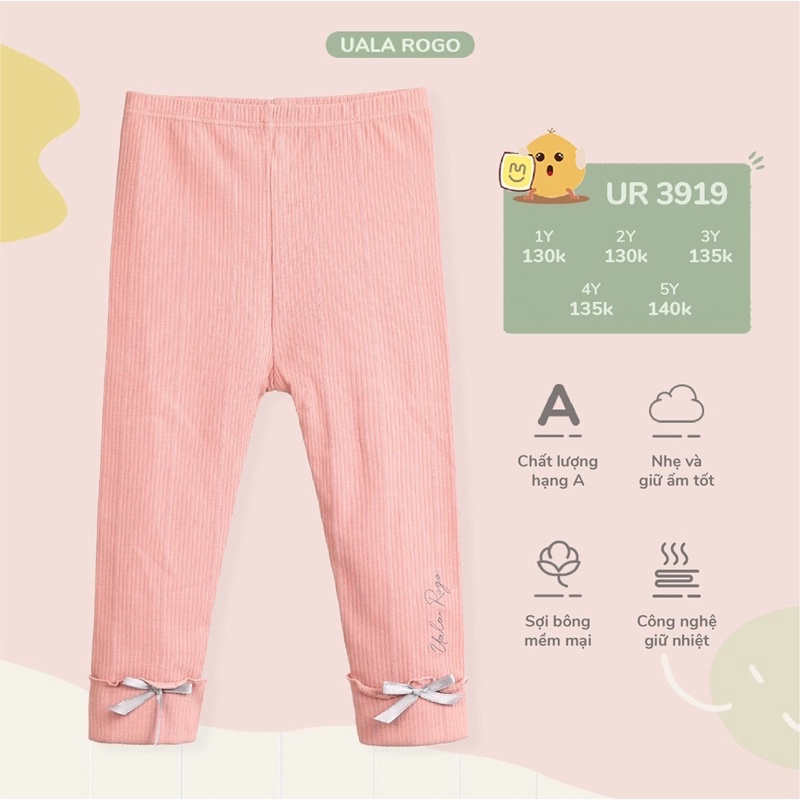 Quần Legging Cotton Tăm Cho Bé Gái UalaRogo