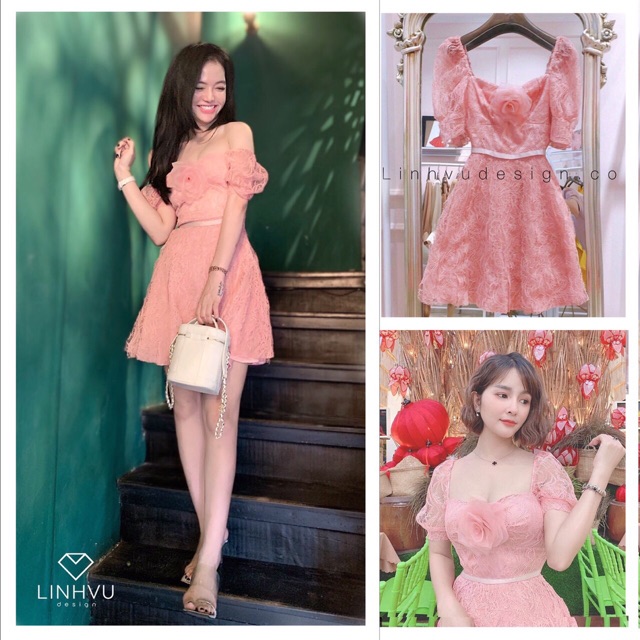 Váy thiết kế- Váy ren tay bồng