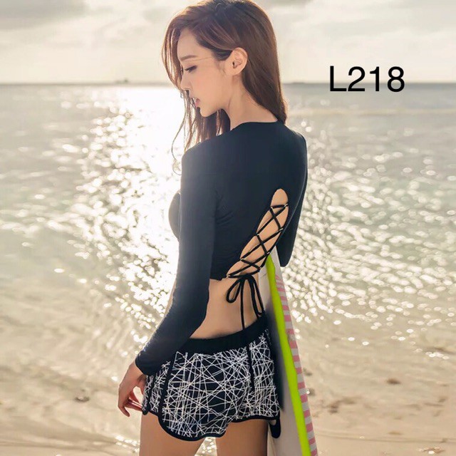 Bikini dài tay loại tốt che nắng đi biển đồ bơi cạp cao kín đáo Hàn Quốc - Siêu HOT | BigBuy360 - bigbuy360.vn