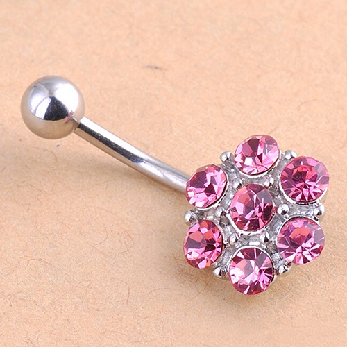 Khuyên cơ thể dạng tròn đính đá xinh xắn