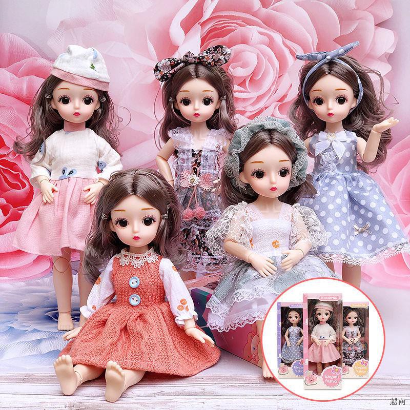 ✶30 cm đồ chơi mắt thật búp bê Barbie âm nhạc cô gái trẻ em quà tặng bjd bộ hộp