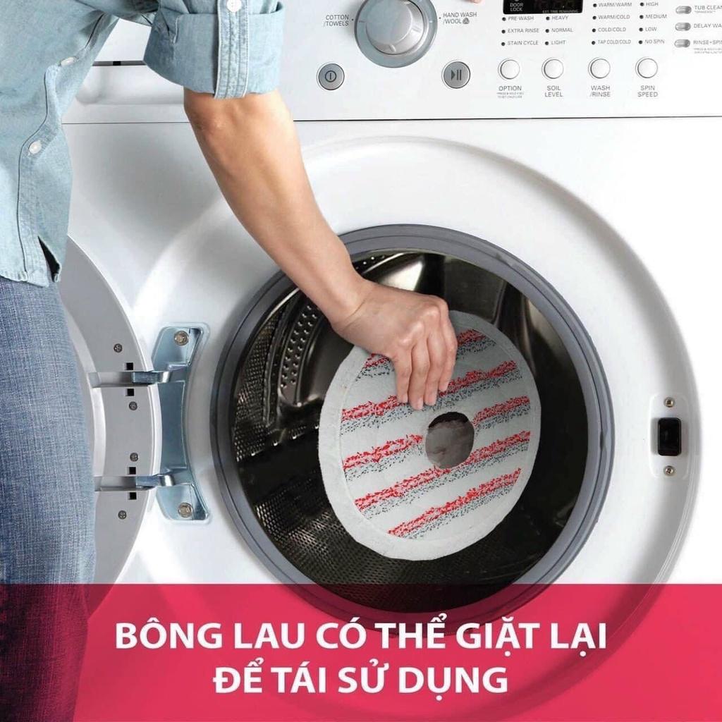 Cây chổi lau nhà tự vắt thông minh đầu tròn xô giặt bằng chân Vileda Spin and Clear TSU161821 CHÍNH HÃNG MUNTECH CL03