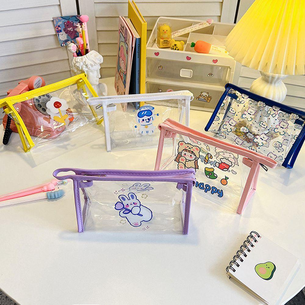 Túi Đựng Mỹ Phẩm Bằng PVC Trong Suốt Cỡ Lớn Chống Thấm Nước Hình Thỏ Dễ Thương Cho Nữ