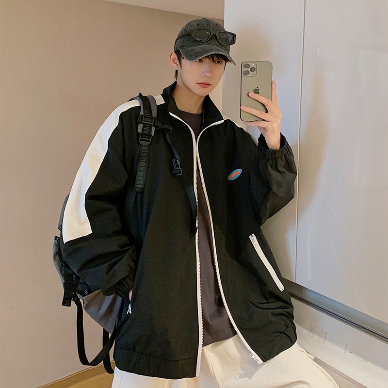 Áo khoác tay dài dáng rộng phong cách hip hop thời trang hàn quốc cho nam