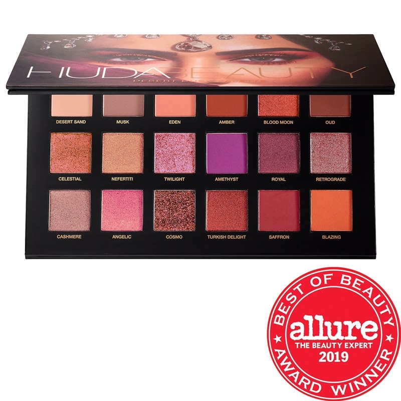 [ Hình thật ] Bảng mắt Rose Gold Remastered và Desert Dusk Eyeshadow Palette Huda Beauty