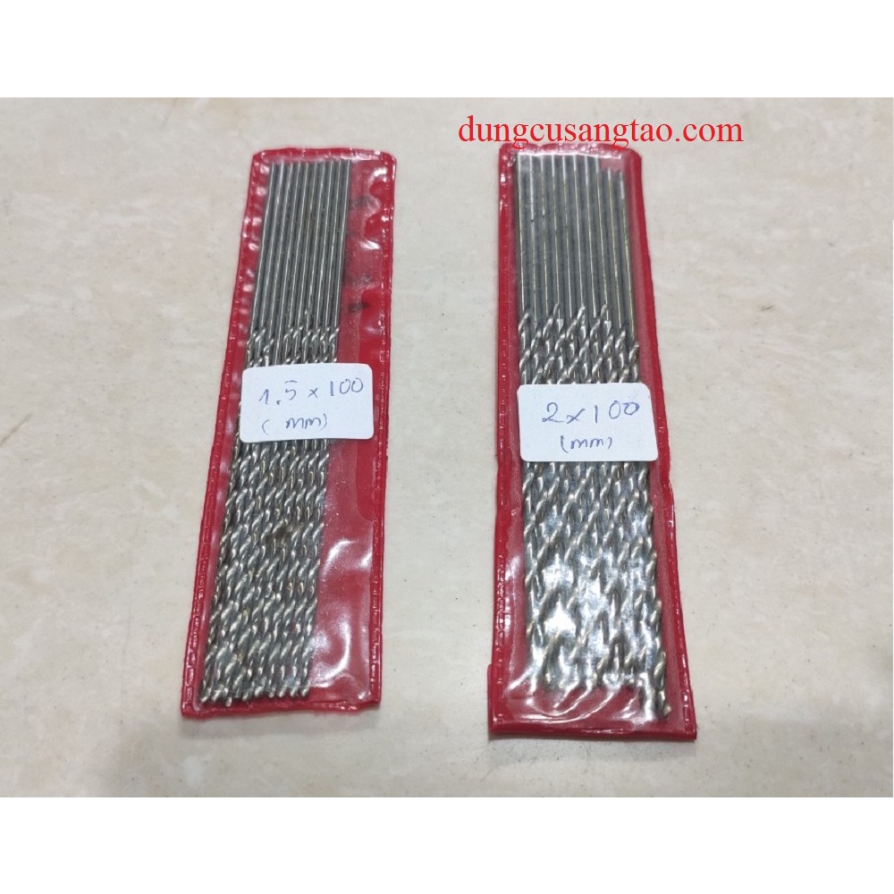 Mũi khoan HSS khoan gỗ, nhựa, kim loại mềm loại dài 100mm / khoan dài L100mm D1mm-2mm