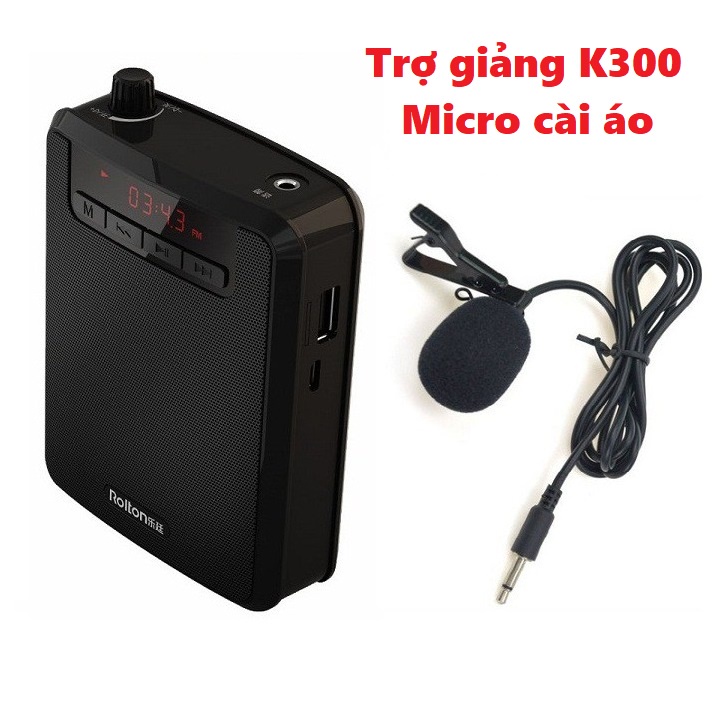 Máy trợ giảng đa năng 4 trong 1 cao cấp thương hiệu Rolton K300 Tặng Kèm Micro cài áo tiện lợi
