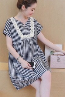 ĐẦM SUÔNG CARO REN CHỮ U 