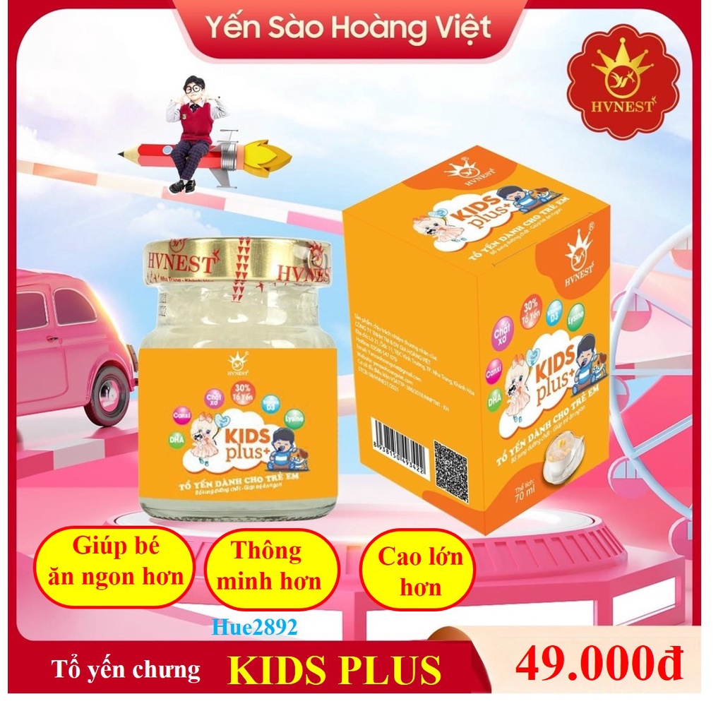 Yến sào Hoàng Việt cho bé Kidsplus, hỗ trợ bé biếng ăn, còi xương, tăng cường sức đề kháng