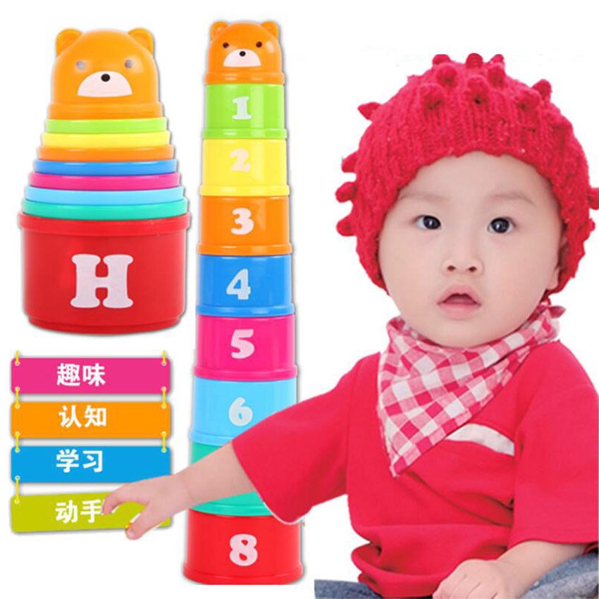 Bộ đồ chơi lắp ráp cốc nhựa dạng tháp vui nhộn