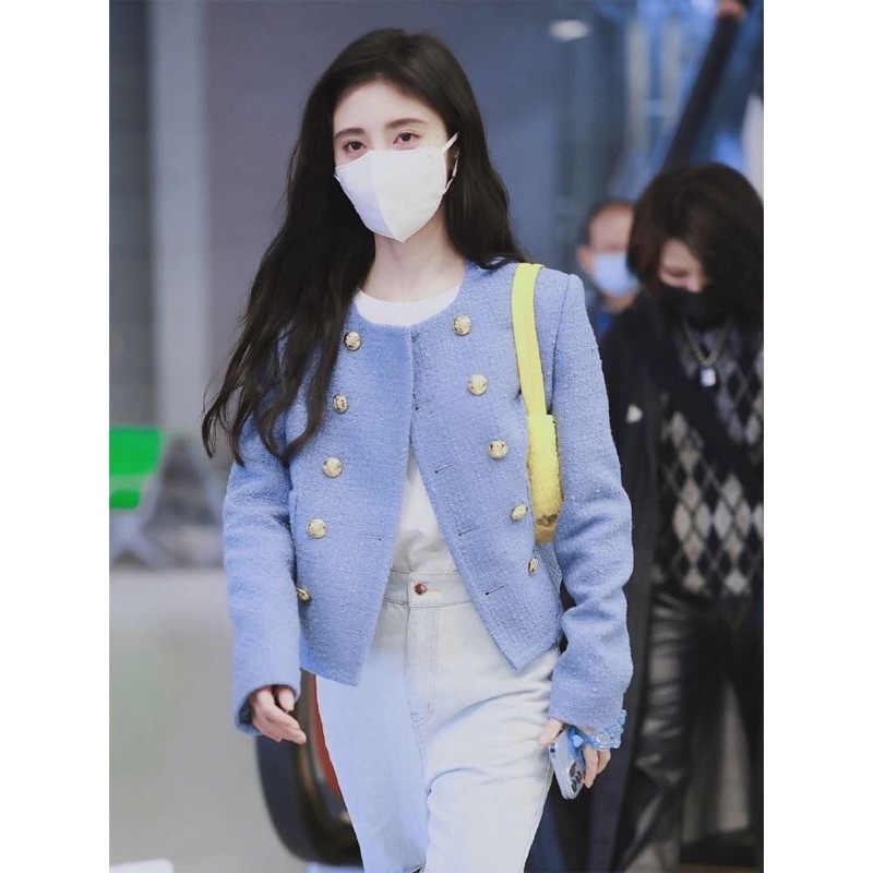 ÁO KHOÁC DẠ TWEED XANH DƯƠNG