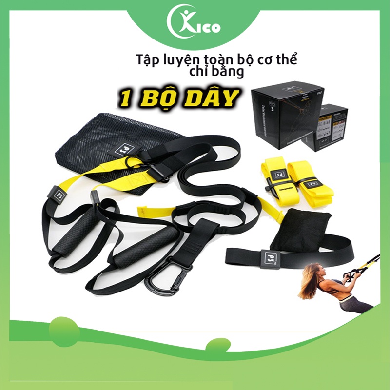 Bộ Dây TRX P3 Pro 1 và Pro 3 chính hãng KICO, dây treo kháng lực đa năng tập Gym, thể dục tại nhà