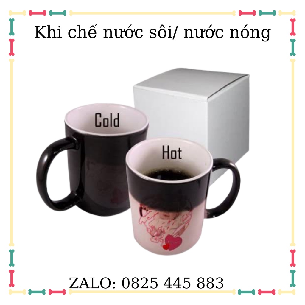 Ly sứ đổi màu, ly huyền ảo, ly ma thuật in hình, in chữ theo yêu cầu, dung tích 330ml