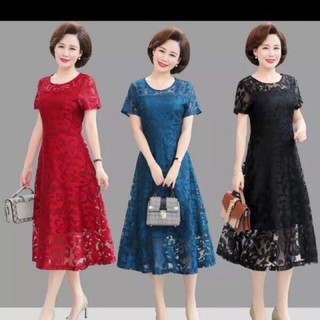 Đầm trung niên,Đầm ren, đầm dáng xoè, đầm 2 lớp,mã QB 103