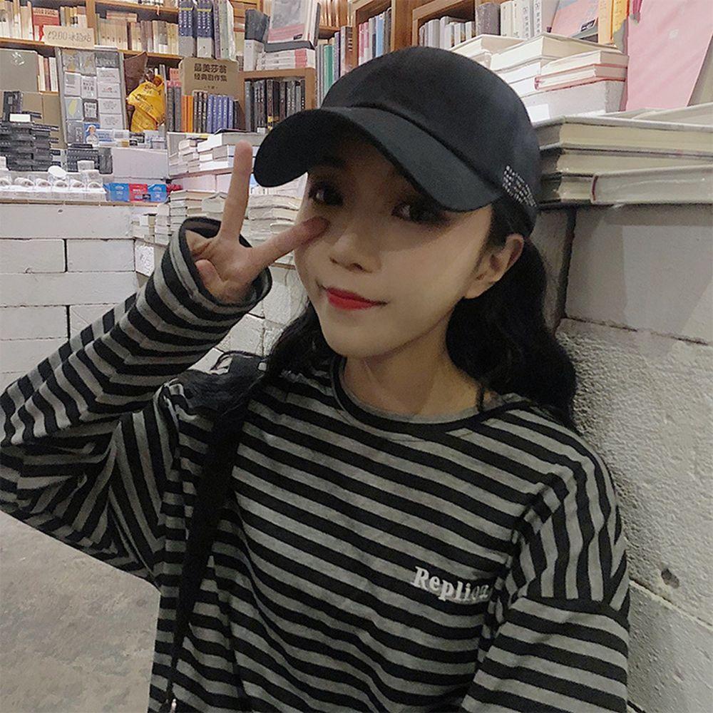 QQMALL Mũ Lưỡi Trai Cotton Phong Cách Hip Hop Hàn Quốc Cá Tính Cho Nam