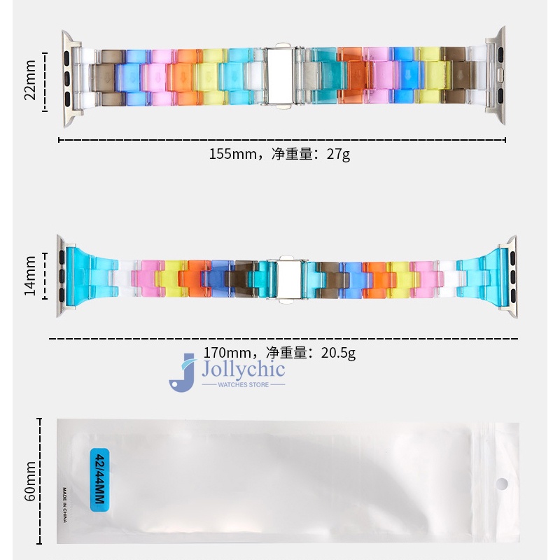 Dây Đeo Bằng Nhựa Trong Suốt Cho Đồng Hồ Thông Minh Apple Watch Series 7 6 5 4 42mm 38mm iwatch 7 6 5 4 3 44mm 40mm 41MM 45MM